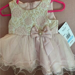 Pink and Gold Formal Baby Dress